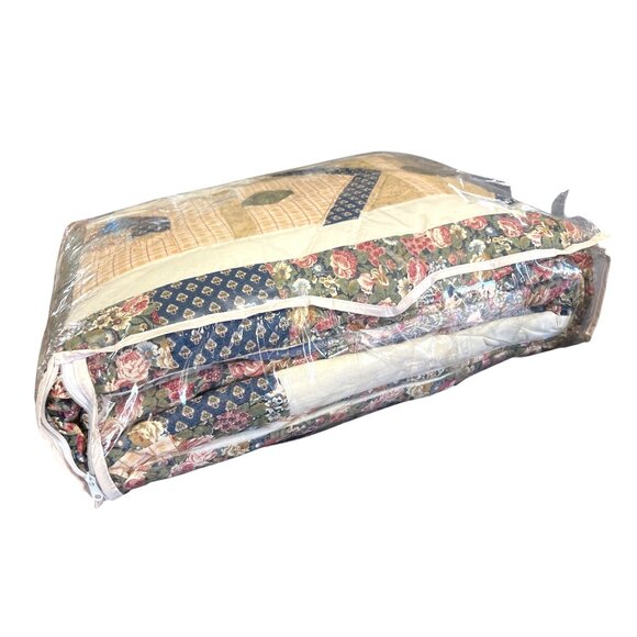 Vtg American Treasures King Size Patchwork Quilt Bird House Handcrafted - Picture 5 of 6